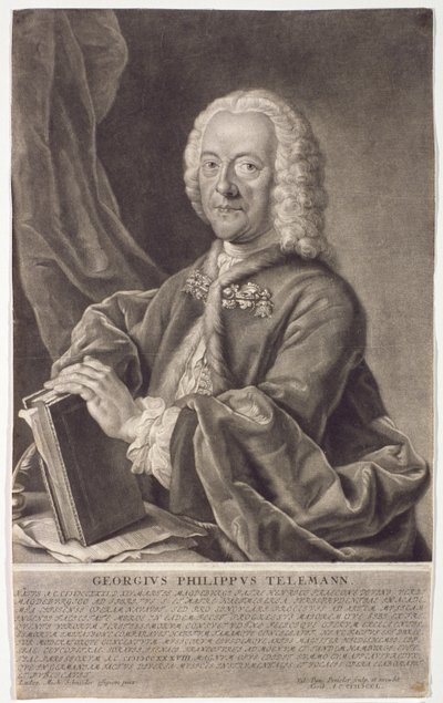 Portrait de Georg Philipp Telemann (1681-1757) gravé par Georg Preisler (1700-54) - Michael Schneider